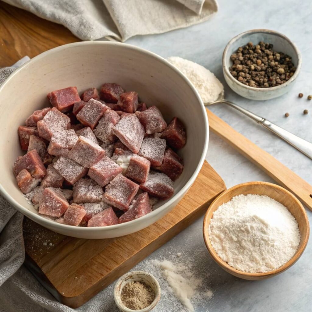 A bowl containing the essential ingredients for meatballs, such as minced meat, garlic, and parsley.
crockpot beef