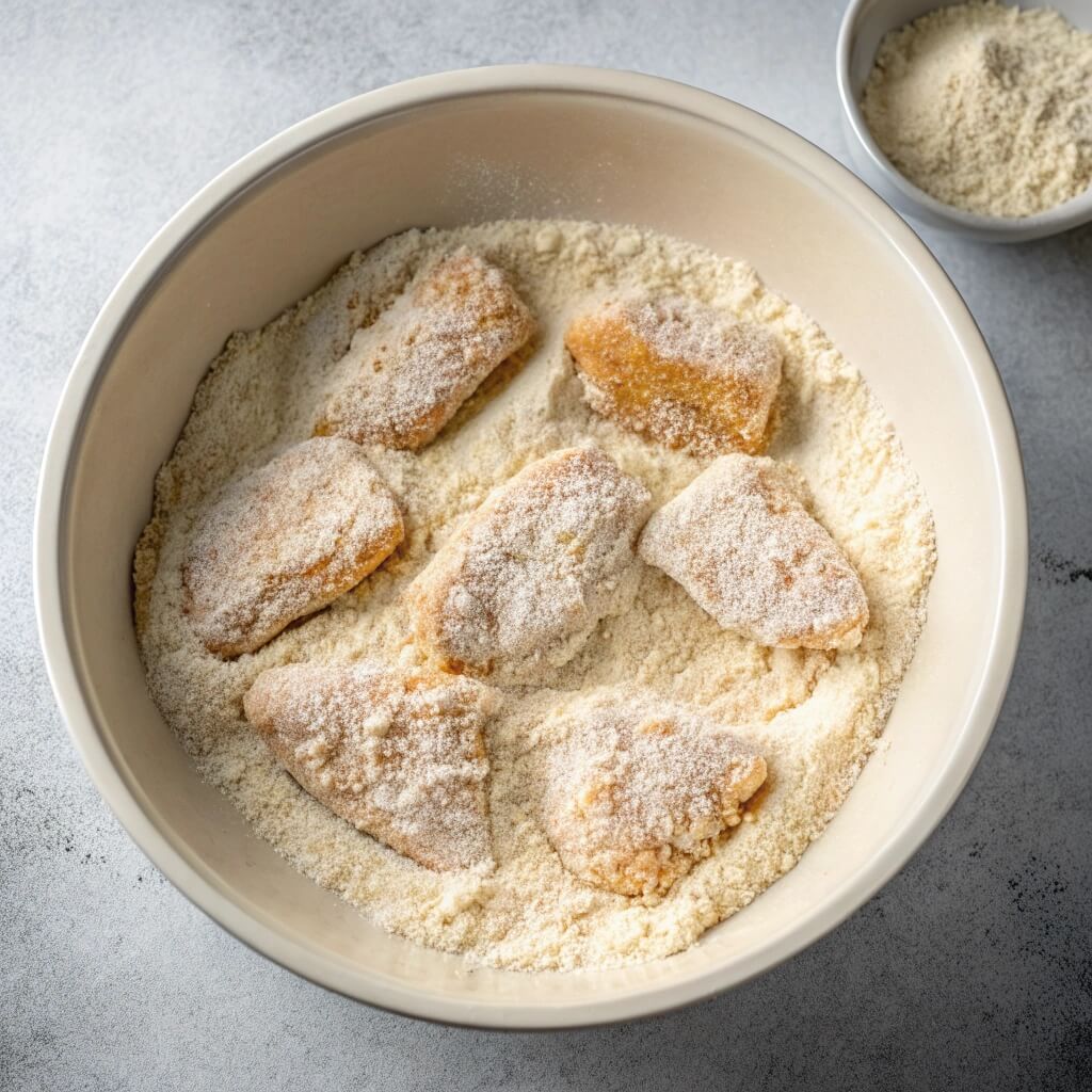 A bowl filled with a mixture of dough and sugar, ready for baking or preparation.