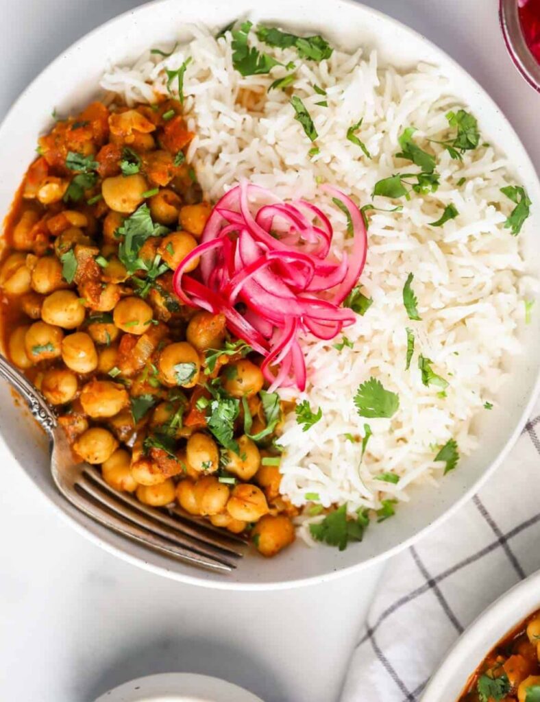 Authentic Chana Masala recipe and in pan