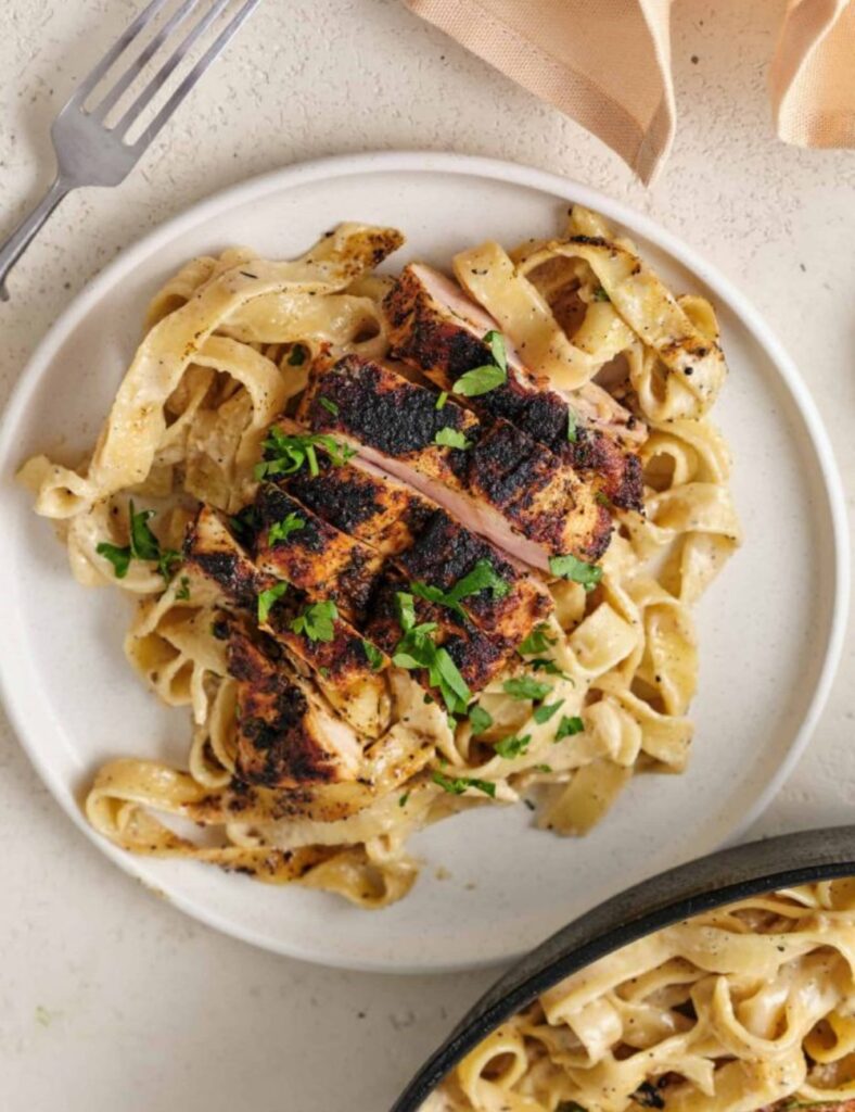 PLATE OF Blackened Chicken Alfredo Recipe