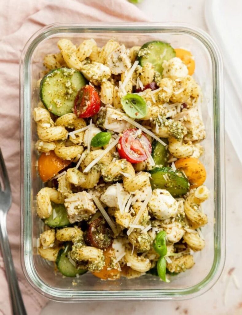 This Chicken Pesto Pasta Salad holds a special place in my heart because it’s one of those versatile recipes that truly shines in its simplicity. 