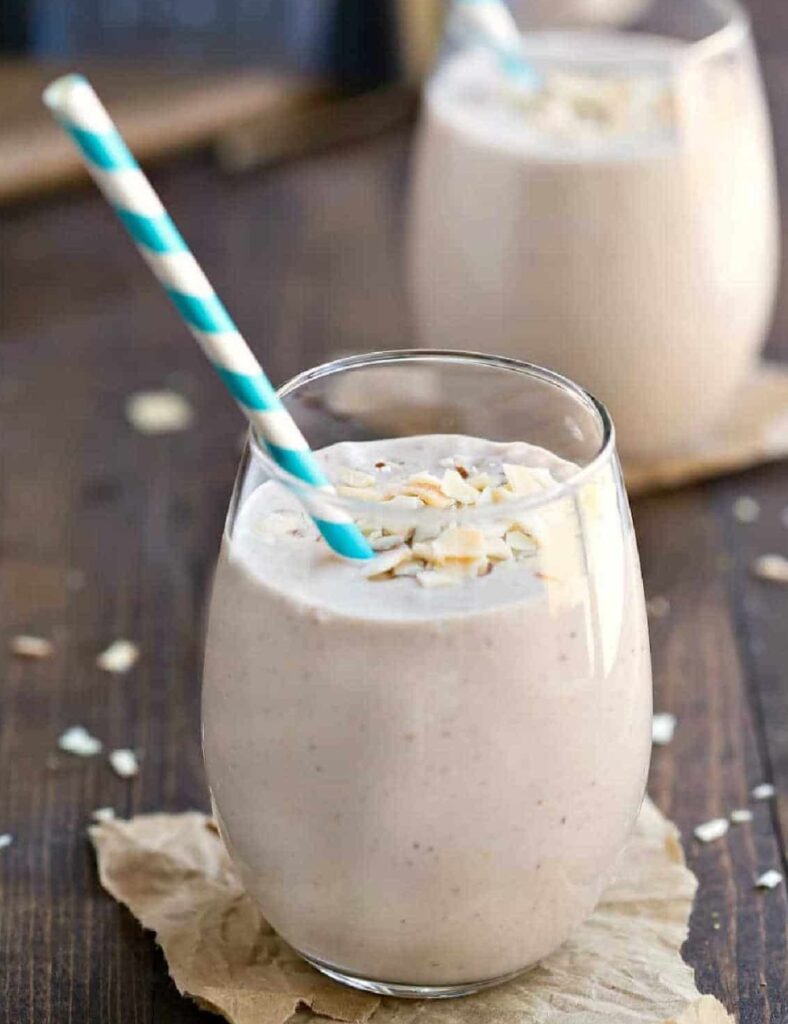creamy delight Chocolate Almond Coconut Banana Smoothie