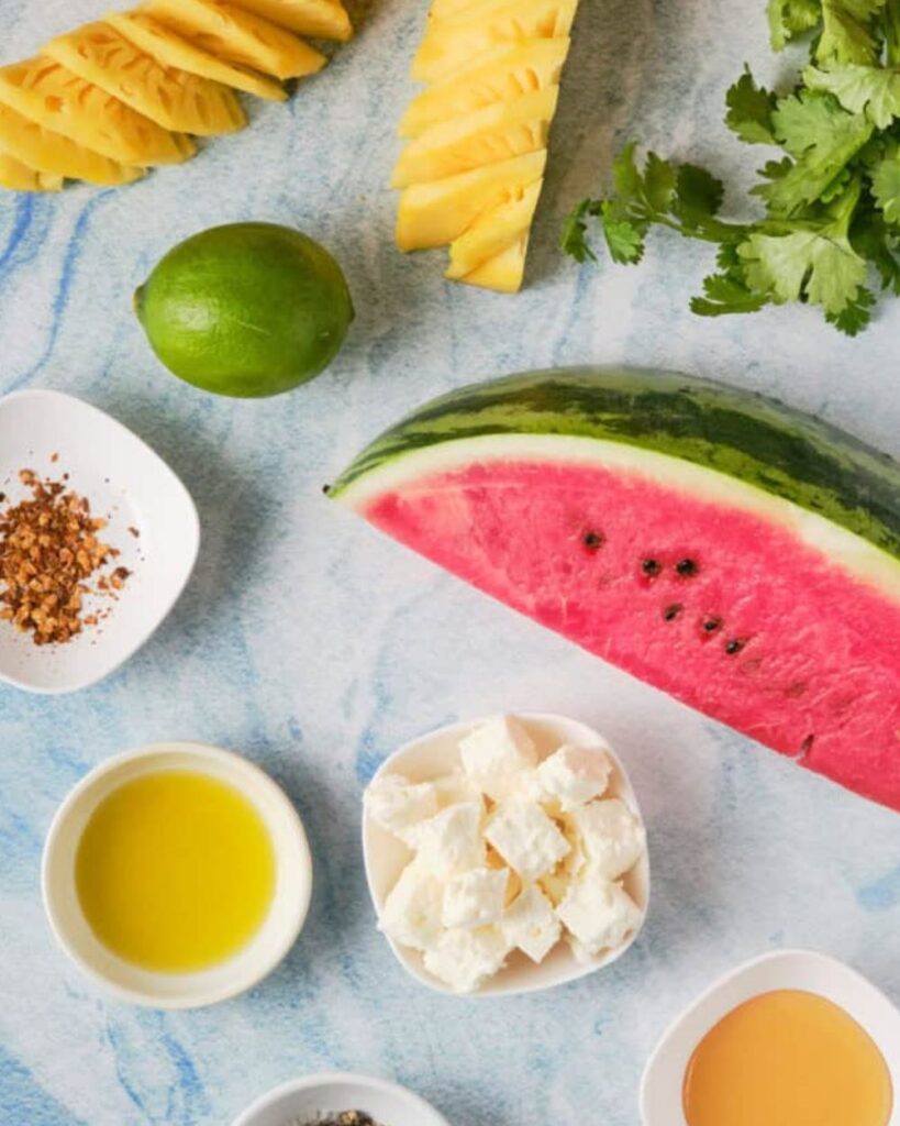 4 cups watermelon, cubed
1 cup feta cheese, crumbled
1/4 red onion, thinly sliced
1/4 cup fresh mint leaves, chopped
2 tablespoons olive oil
1 tablespoon balsamic vinegar
Salt and pepper to taste