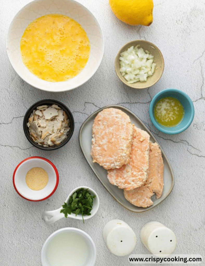 1 can (14.75 oz) salmon, drained and flaked
1 cup bread crumbs
1/2 cup chopped onion
1/4 cup chopped bell pepper
2 eggs, beaten
1/4 cup mayonnaise
1 tablespoon lemon juice
1 teaspoon dill weed
Salt and pepper to taste