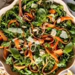 Arugula salad with lemon and basil garnished for a fresh and healthy dish.