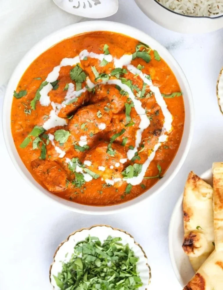 Delicious bowl of authentic Chicken Tikka Masala served with rice