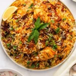 Delicious Chicken Biryani served with spices and herbs