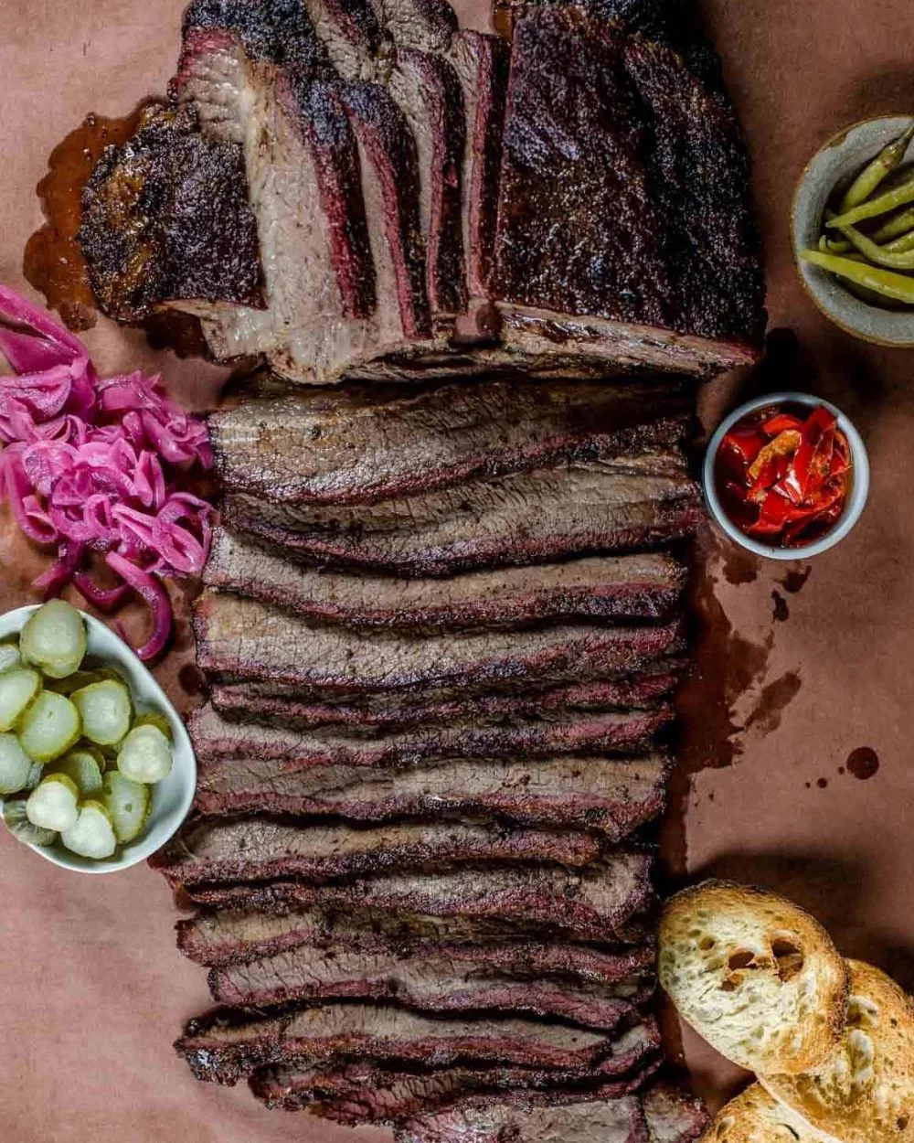 Delicious easy smoked brisket cooked to perfection on a barbecue grill