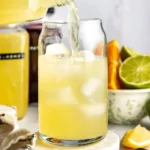 A refreshing glass of homemade Gatorade made with natural ingredients.
