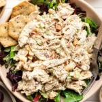 Honey Mustard Chicken Salad with fresh greens and dressing