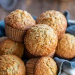 Delicious maple brown sugar oatmeal muffins on a kitchen table