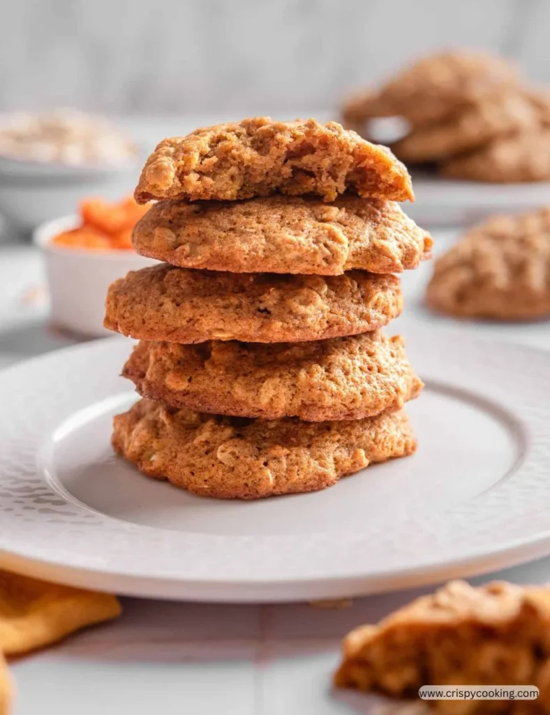 Delicious homemade Pumpkin Oatmeal Cookies on a baking sheet
