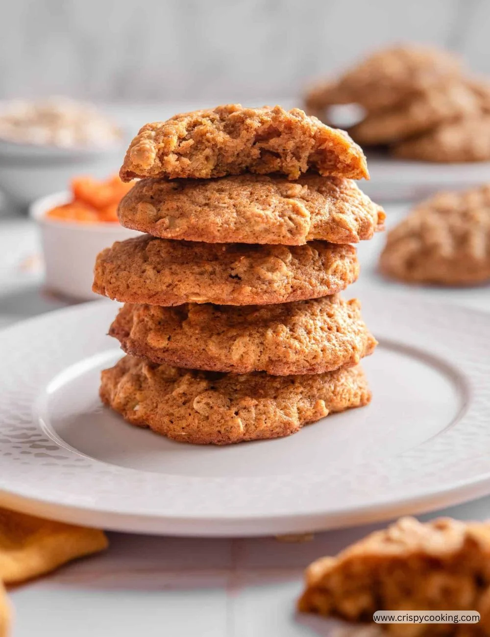 Delicious homemade Pumpkin Oatmeal Cookies on a baking sheet
