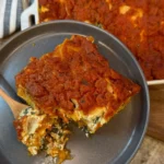 Delicious Pumpkin Vegan Lasagna layered with rich ingredients.