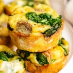 Freshly made Sausage Egg Muffins on a breakfast plate