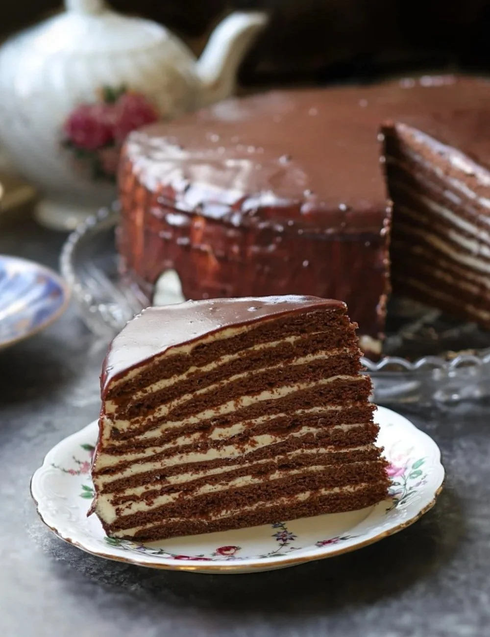 Delicious Spartak Cake with chocolate layers and creamy filling