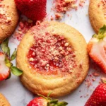 Delicious Strawberry Shortcake Cookies with fresh strawberries and cream