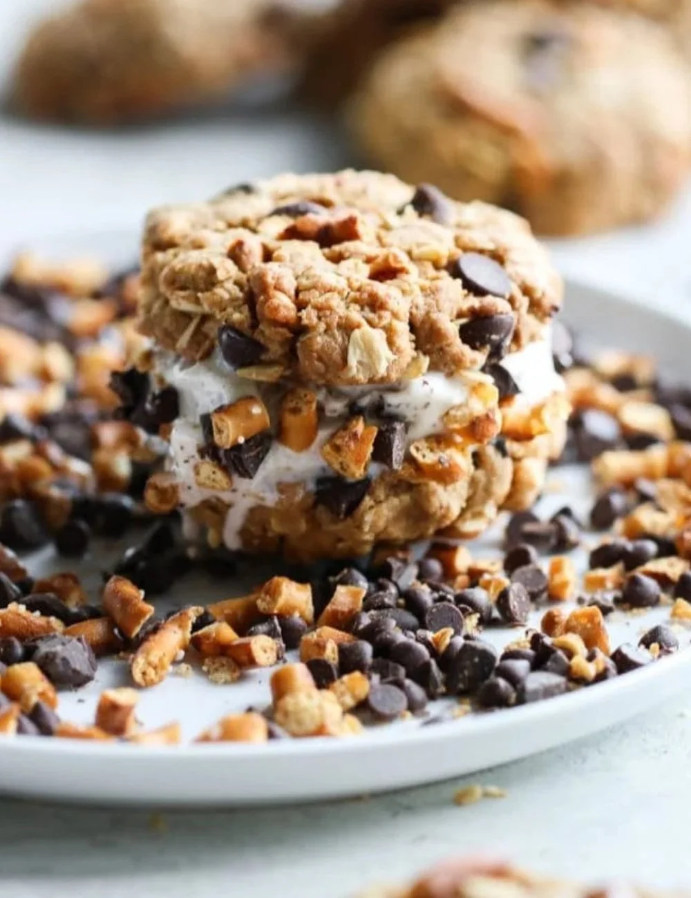 Sweet and salty ice cream sandwiches with delicious flavors and textures.