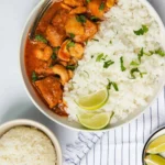 Bowl of Thai Massaman Curry with Chicken, showcasing the rich ingredients and spices.