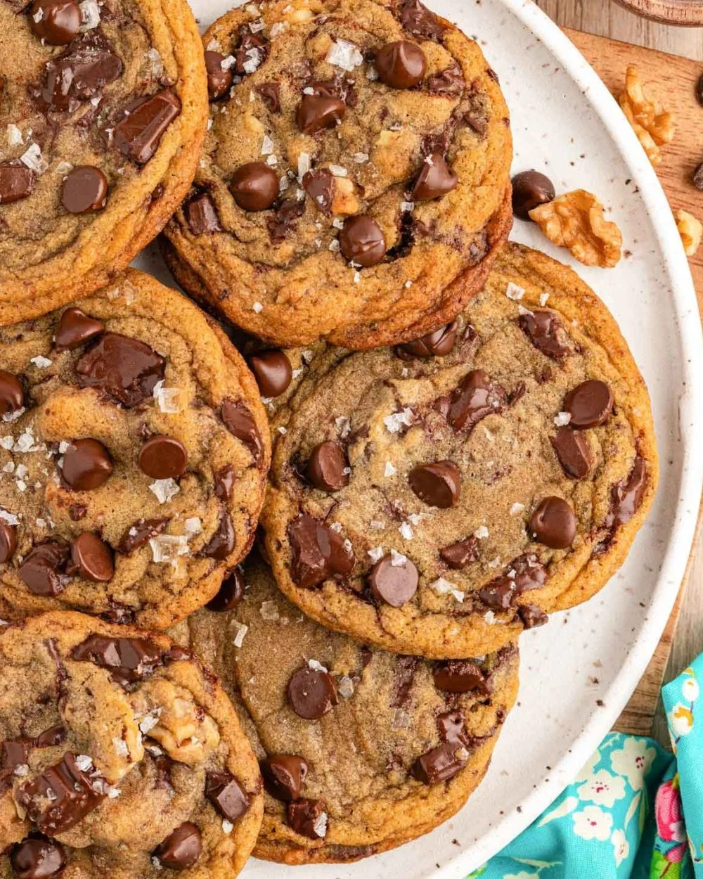Delicious homemade Toll House Cookies fresh out of the oven with chocolate chips