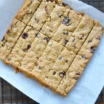 Homemade trail mix granola bars with nuts and dried fruits