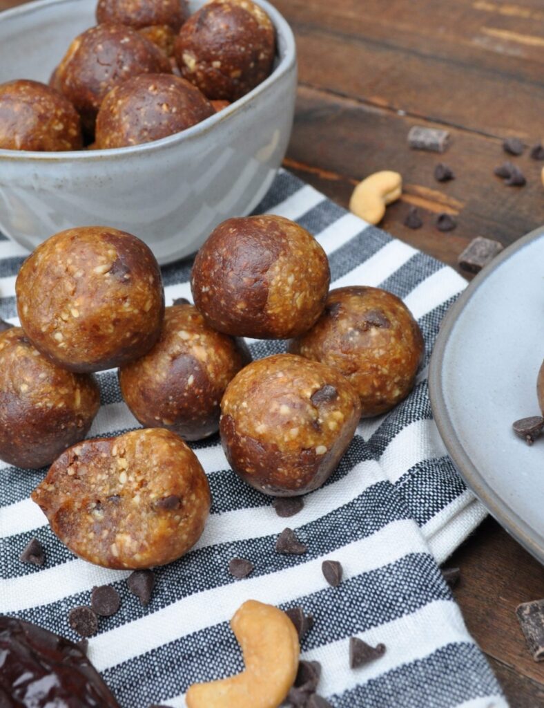 Delicious Brookie Energy Bites made with wholesome ingredients for a healthy snack.