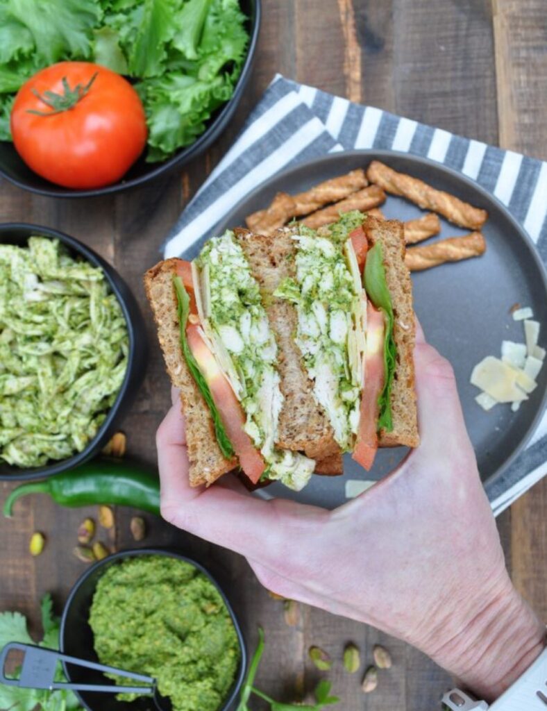 Green salad in a sandwitch