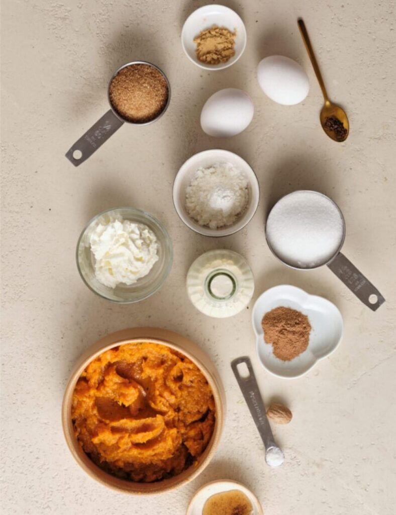 1 can (15 oz) pumpkin puree, 
1 can (14 oz) sweetened condensed milk, 
3 large eggs, 
3/4 cup granulated sugar, 
1 teaspoon ground cinnamon, 
1/2 teaspoon ground ginger, 
1/2 teaspoon ground nutmeg, 
1/2 teaspoon salt, 
1 teaspoon vanilla extract