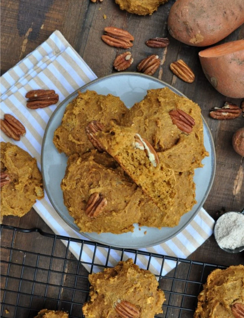 Bourbon Sweet Potato Snack Cookies on a plate