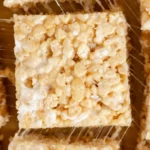 Delicious Brown Butter Rice Krispies Treats on a plate.