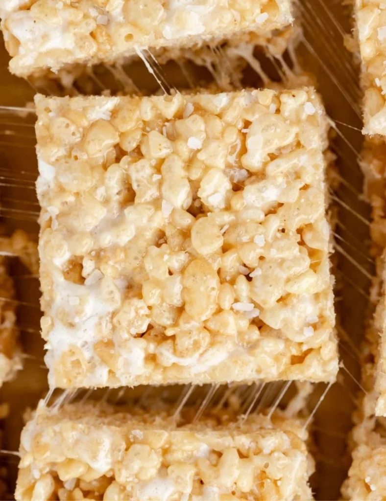 Delicious Brown Butter Rice Krispies Treats on a plate.