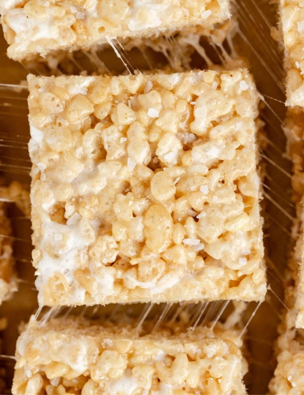 Delicious Brown Butter Rice Krispies Treats on a plate.
