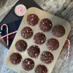Delicious Candy Cane Blender Muffins served on a festive plate.