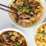 Delicious Chicken and Eggplant in Garlic Sauce dish served on a plate