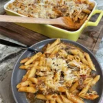 Baked Chicken Parmesan with melted cheese and marinara sauce