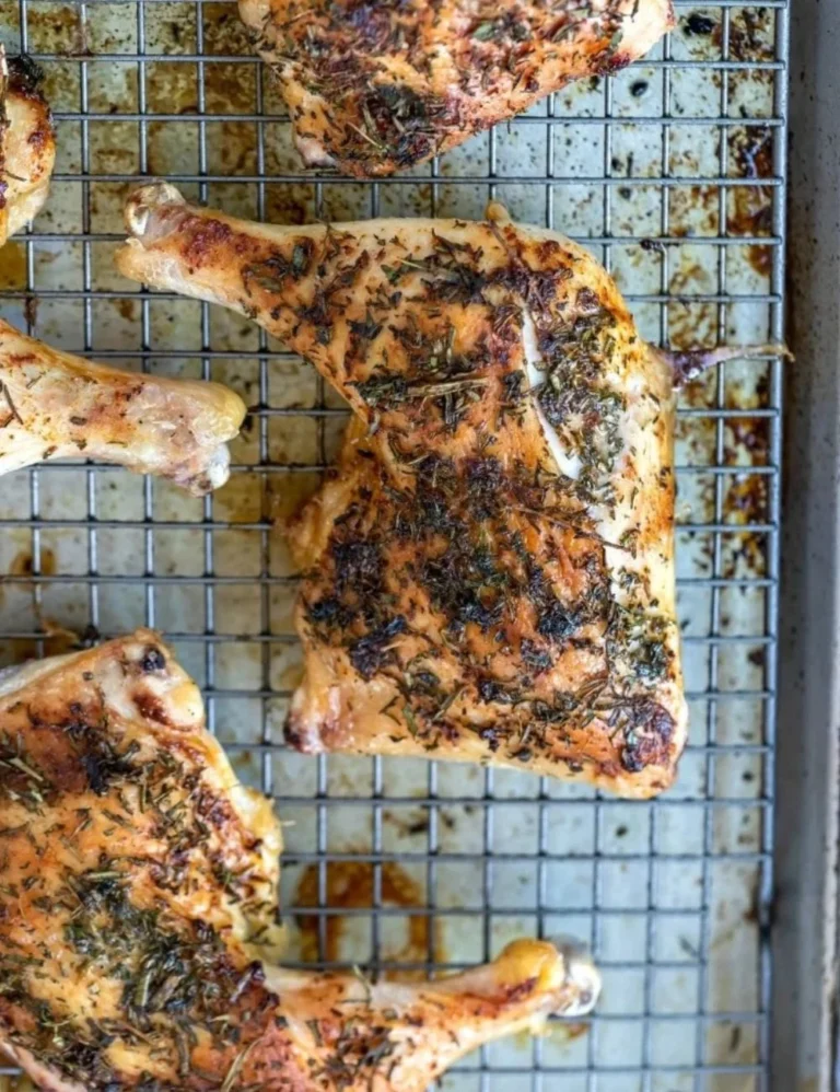 Delicious Herb Roasted Chicken seasoned with fresh herbs and spices